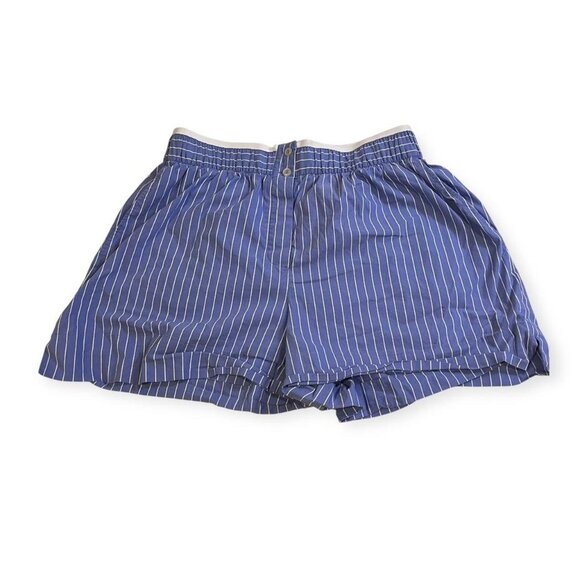 zara blue and white striped boxer shorts size small - Picture 1 of 8